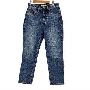 Madewell The Curvy Perfect Vintage Jean Medium Wash Blue Stretchy Pants Size 25P